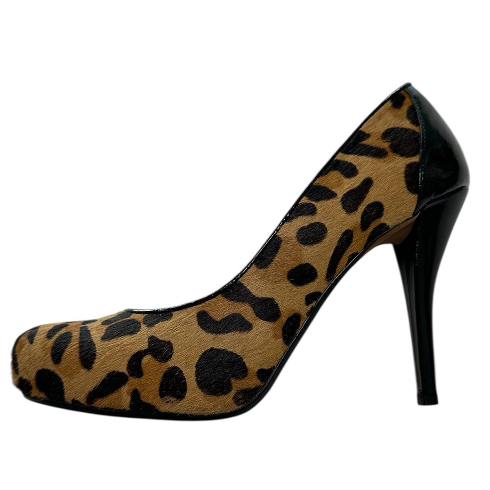Classiques Entier Heels Leopard Print Calf Hair Black Patent Women’s Size 7
